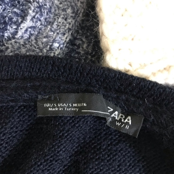 Zara knit top box Sz S Navy Blue - Picture 4 of 4